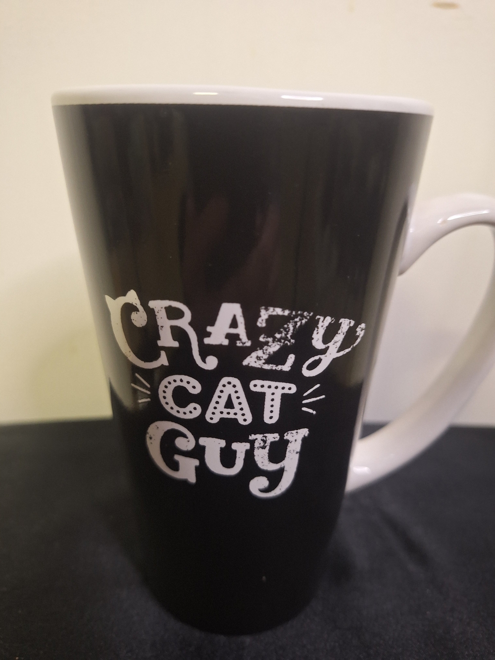 Design Studio Black & White 'Crazy Cat Guy' Ceramic Mug - Tall